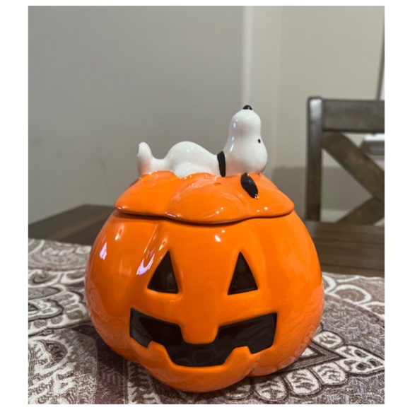 Rae Dunn Other - NEW Rae Dunn x Peanuts Snoopy Happy Halloween Jack O’Lantern Pumpkin Canister 🎃
